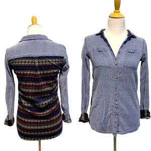 Twik | Blue & Multi Colour Pattern Button Down